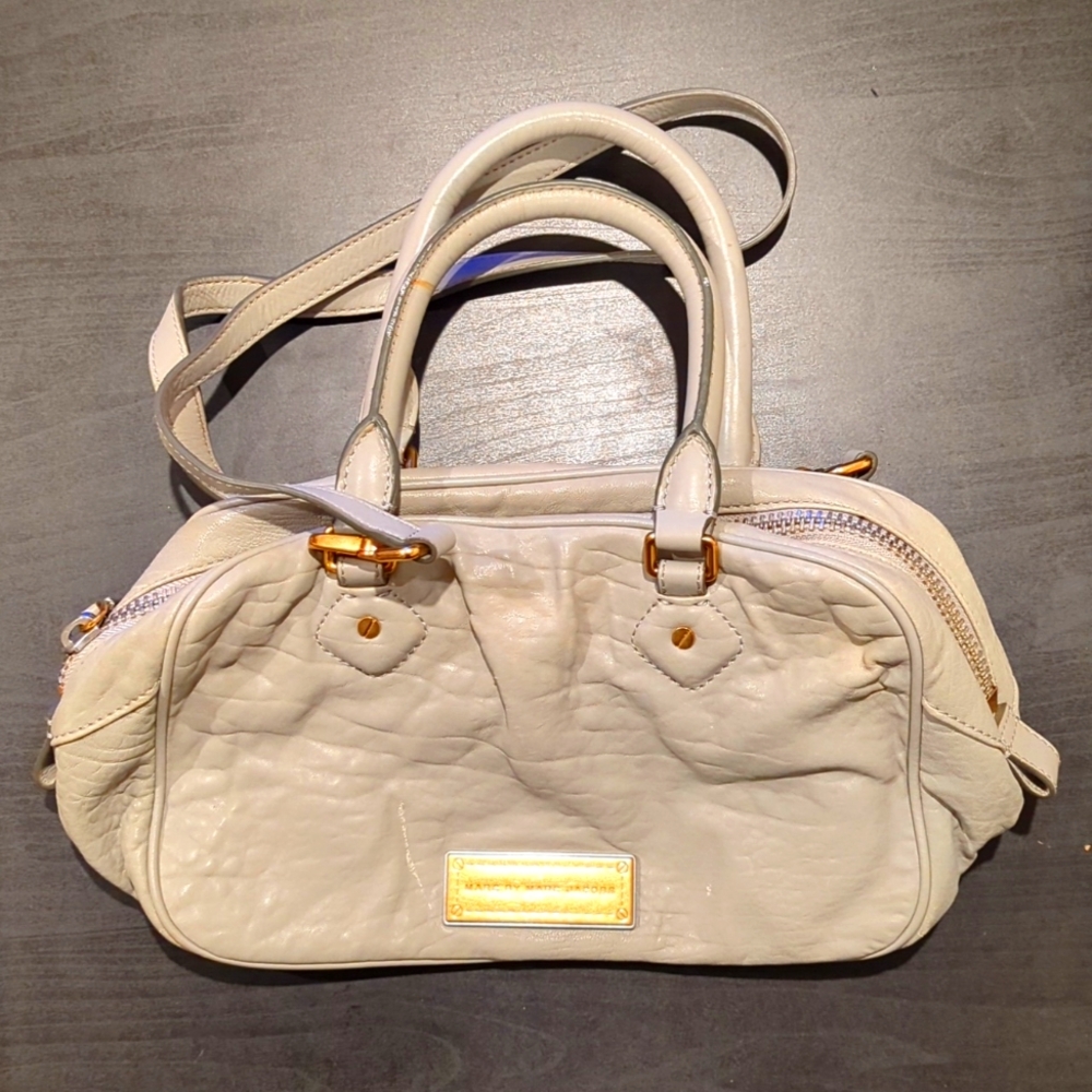 Used Marc by Marc Jacobs Grey Lamb Leather Satchel